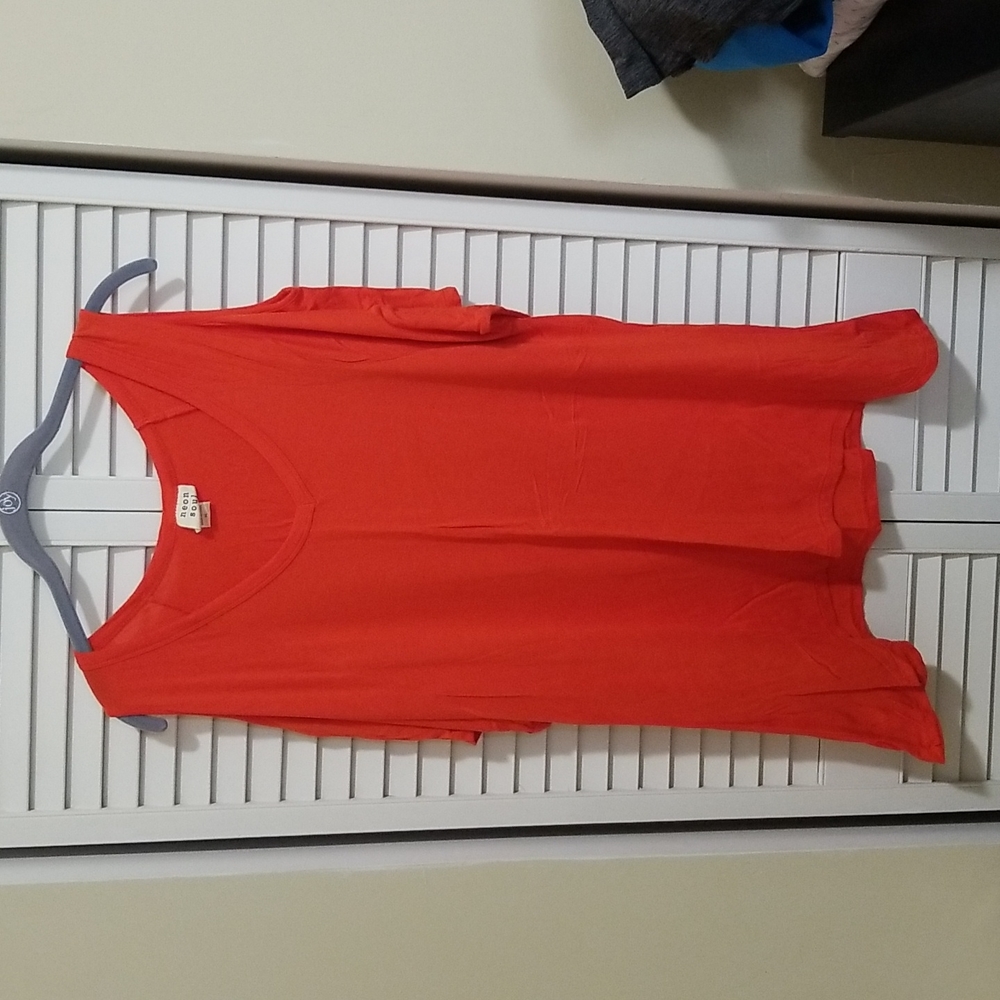 Neon Soul Orange cutout shoulder top